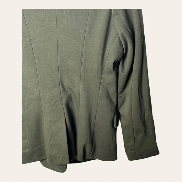 0437. ANTHROPOLOGIE CORTONNIER HUNTER GREEN BLAZER LONG SLEEVES‎ SHOULDER PADS - Picture 10 of 11